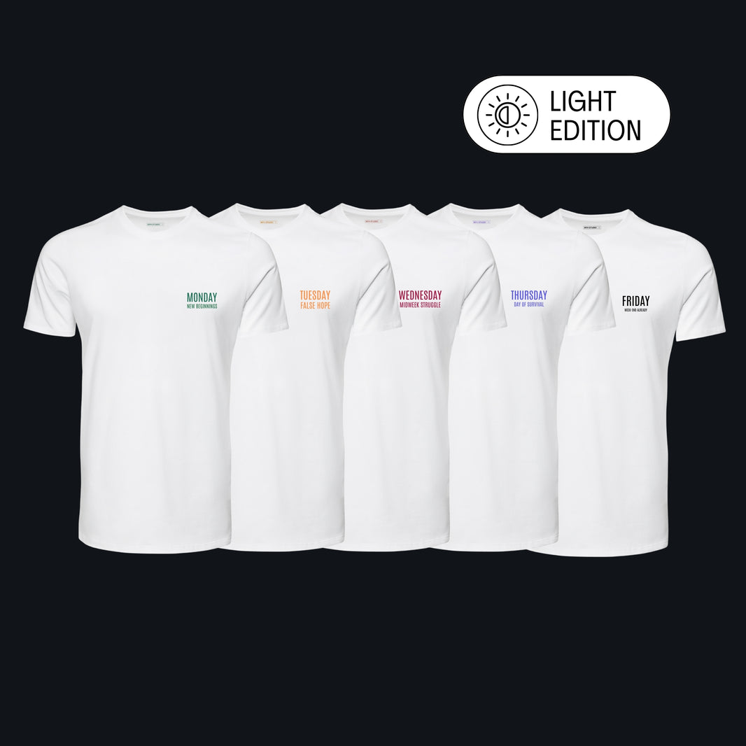 5-Pack 100% Cotton T-Shirt Set (Light Edition)